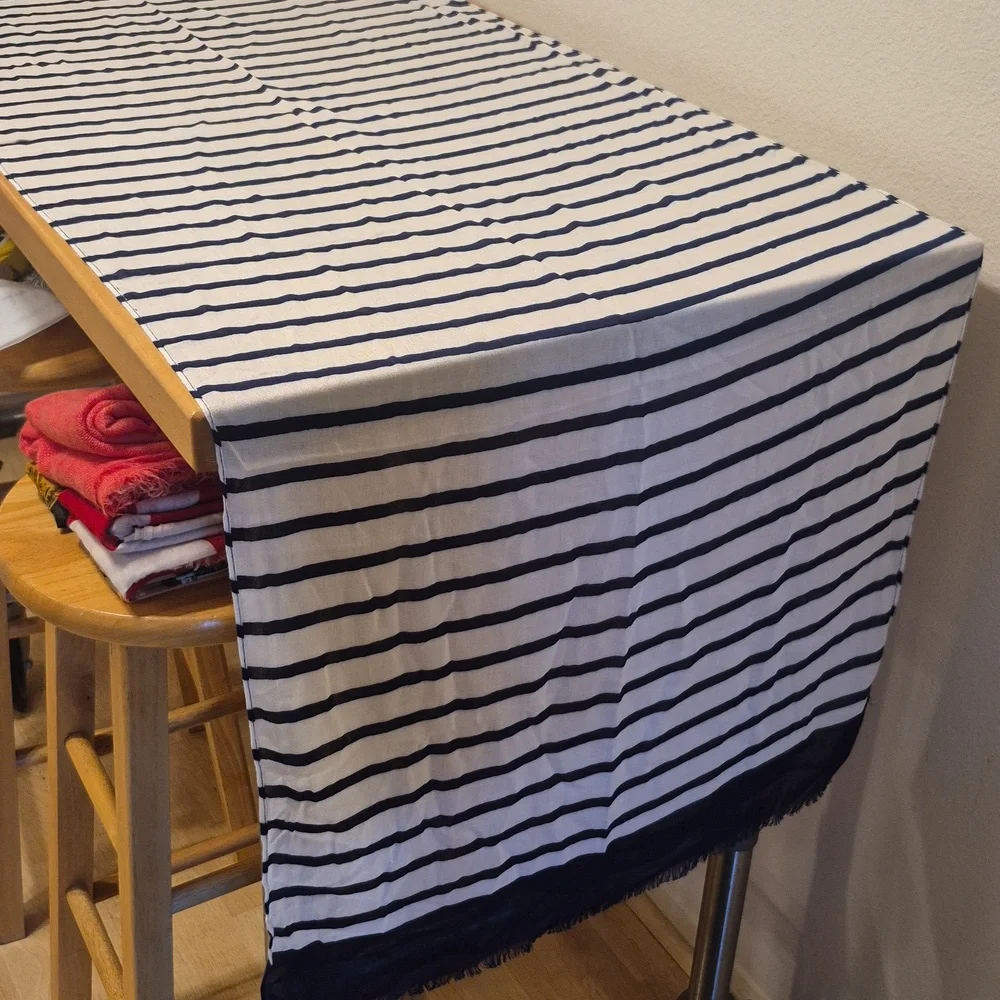 Kate Spade New York Blue & White Striped Pelican Scarf